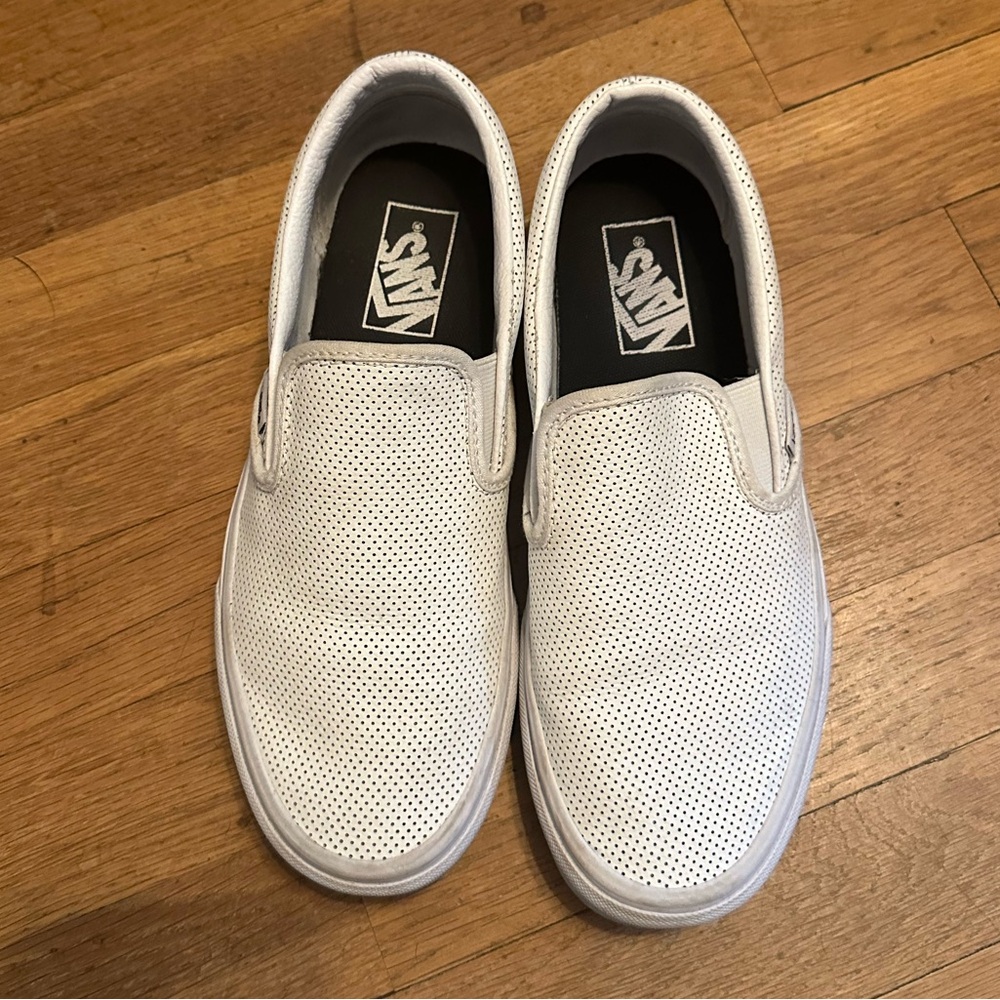 White Leather Slip-On VANS